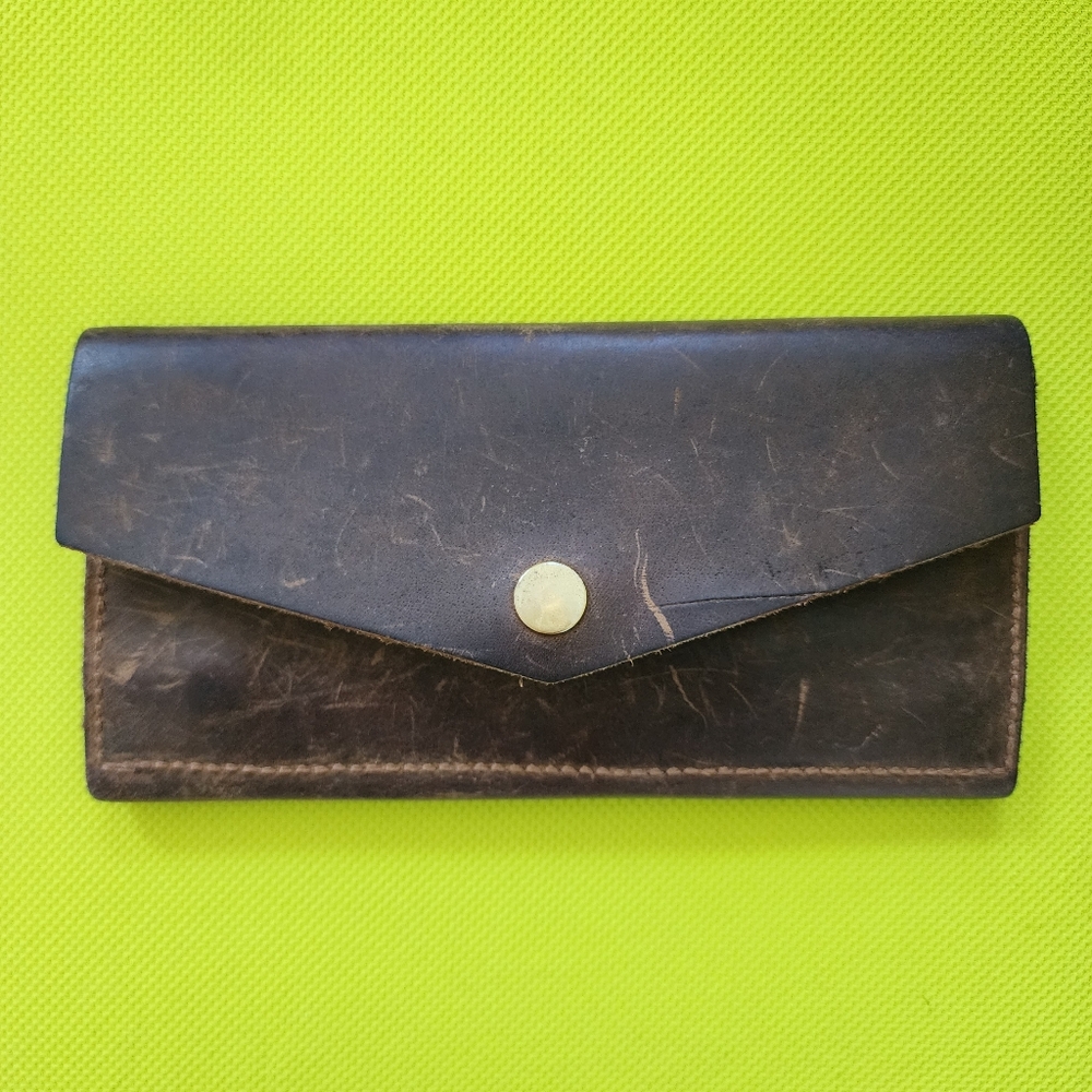 Natural leather, handmade purse